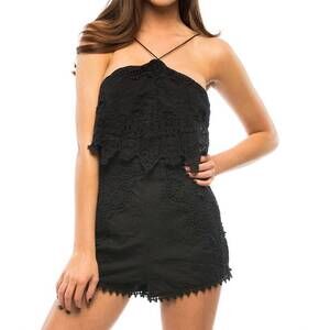 NEW THE JETSET DIARIES paradise romper in black
